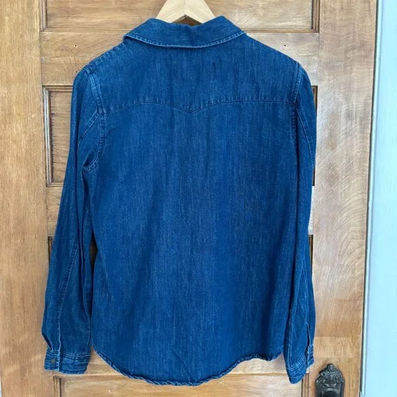 Zara Woman Denim/Jean Snap Shirt - S - Picture 6 of 6